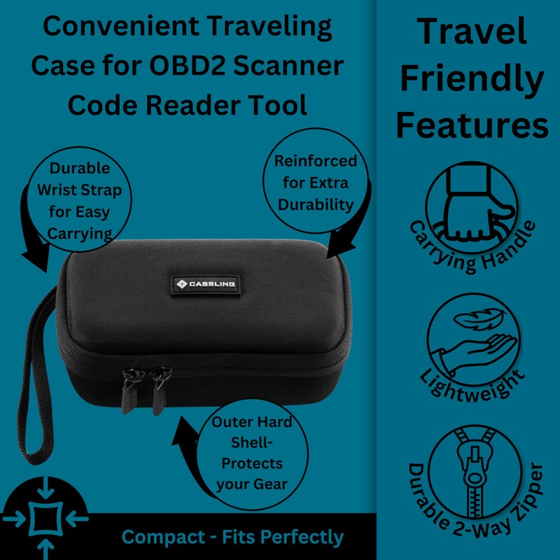 Caseling Hard Case- 6.5" Multi-Purpose Electronics Case for Travel- fits Autel AutoLink AL329 / AL319 Car Code Reader Scan Tool - EVA Protection Hard Shell Holder for Storage and Travel - Image 4